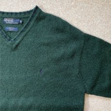 画像4: 「Polo RALPH LAUREN(ポロ ラルフローレン)」ポニー刺繍 Vネック ダークグリーン ニット (4)