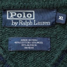 画像7: 「Polo RALPH LAUREN(ポロ ラルフローレン)」ポニー刺繍 Vネック ダークグリーン ニット (7)