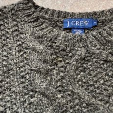 画像13: 「J.Crew(J.クルー)」ウール チャコール アラン フィッシャーマンズ セーター ニット (13)