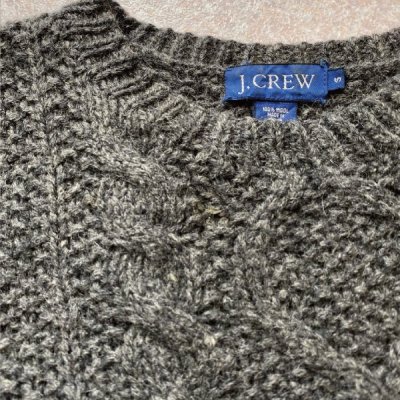 画像3: 「J.Crew(J.クルー)」ウール チャコール アラン フィッシャーマンズ セーター ニット
