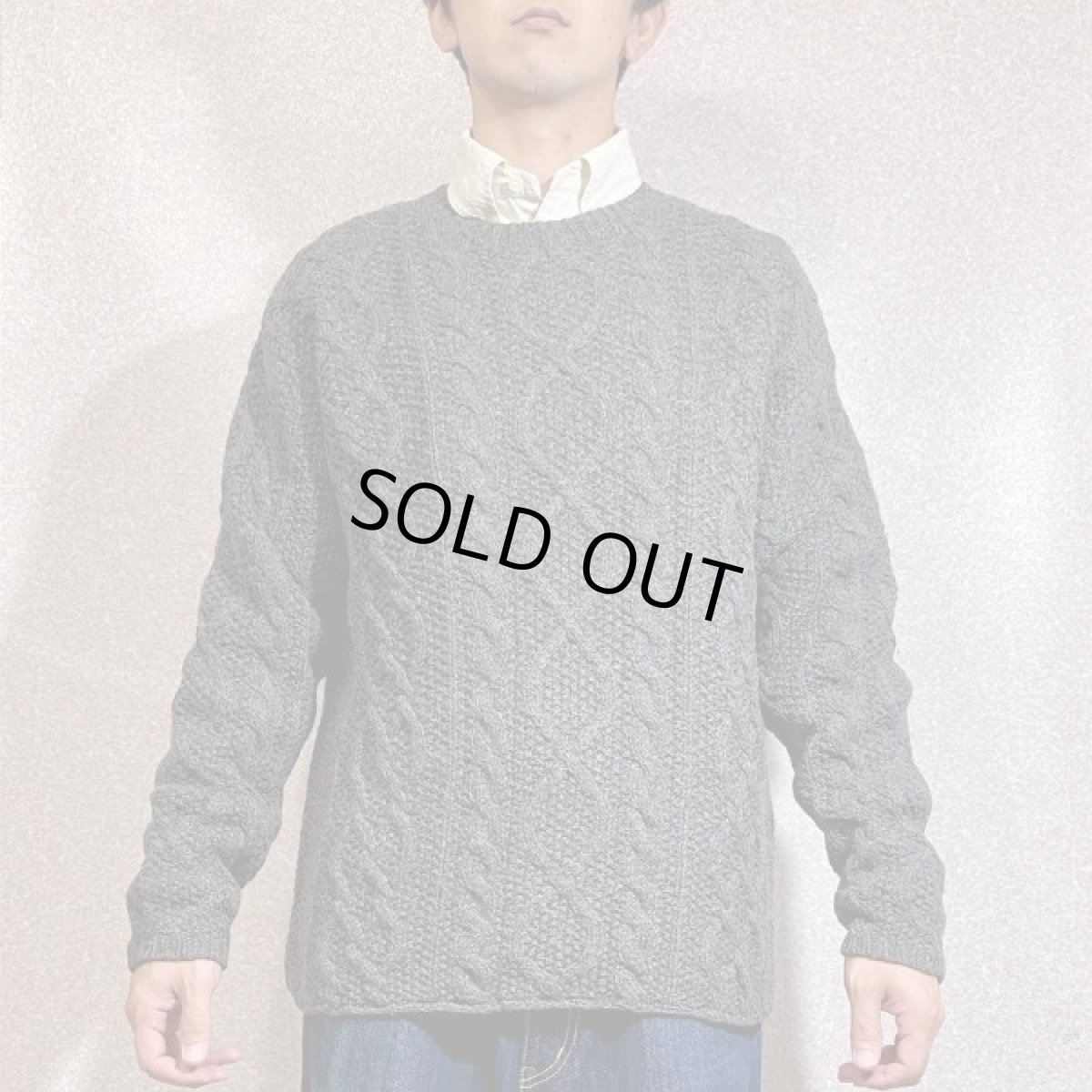 画像16: 「J.Crew(J.クルー)」ウール チャコール アラン フィッシャーマンズ セーター ニット (16)