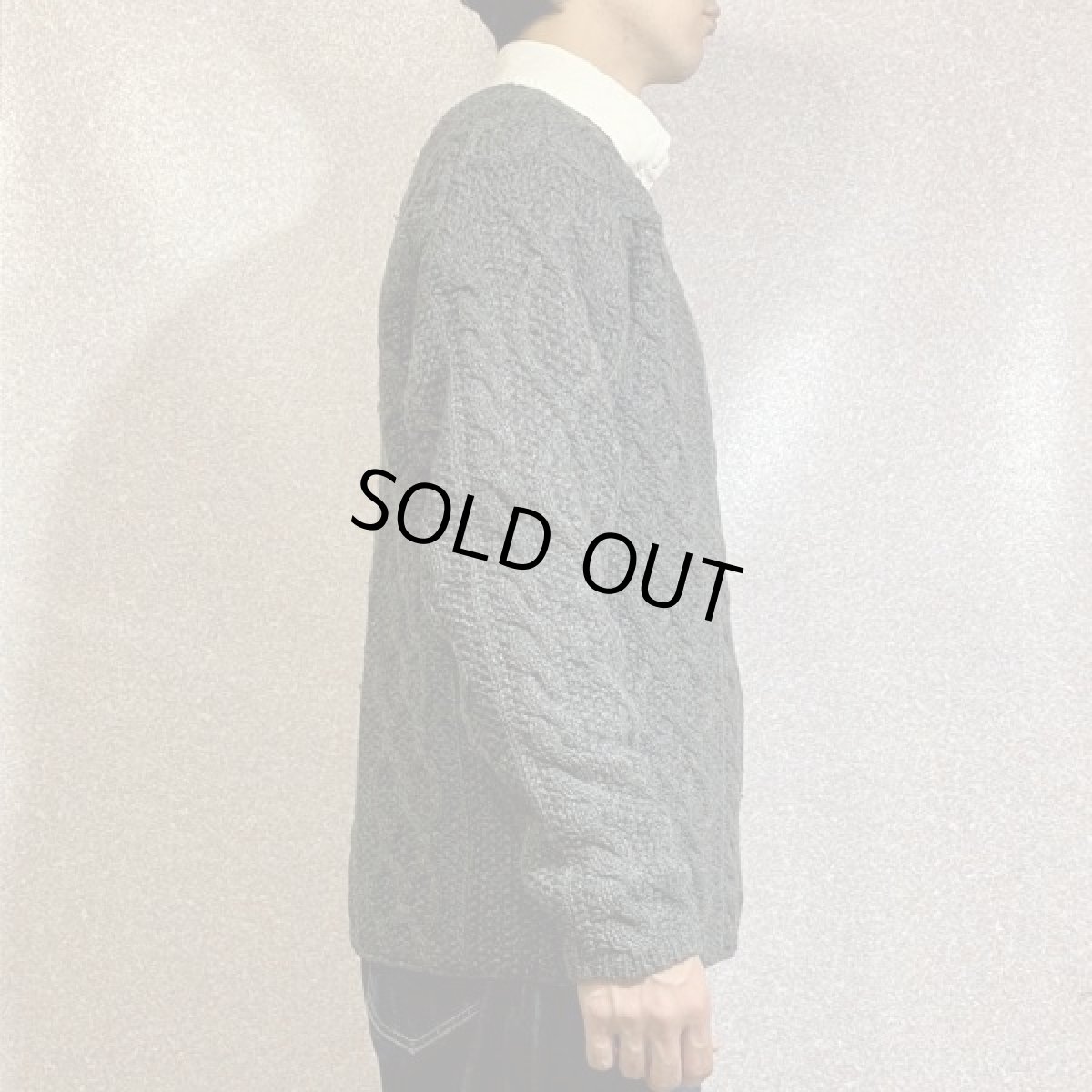 画像18: 「J.Crew(J.クルー)」ウール チャコール アラン フィッシャーマンズ セーター ニット (18)