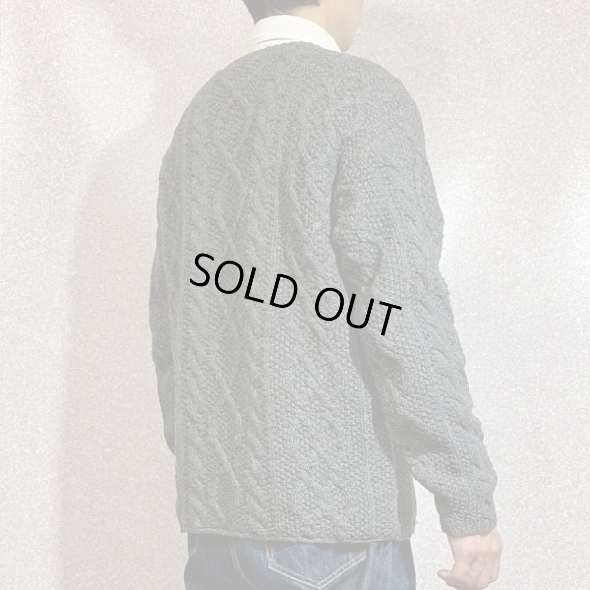 画像19: 「J.Crew(J.クルー)」ウール チャコール アラン フィッシャーマンズ セーター ニット (19)