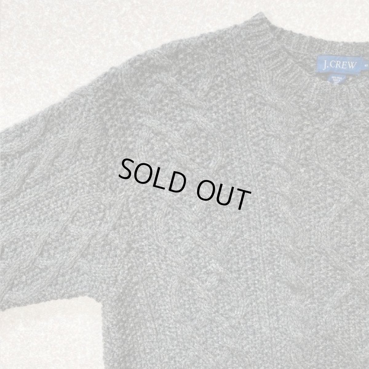 画像2: 「J.Crew(J.クルー)」ウール チャコール アラン フィッシャーマンズ セーター ニット (2)