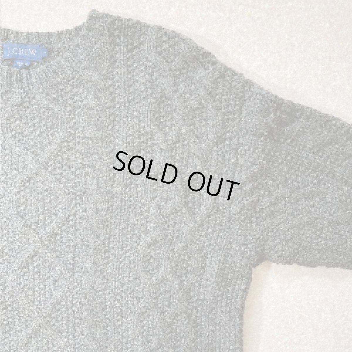 画像4: 「J.Crew(J.クルー)」ウール チャコール アラン フィッシャーマンズ セーター ニット (4)