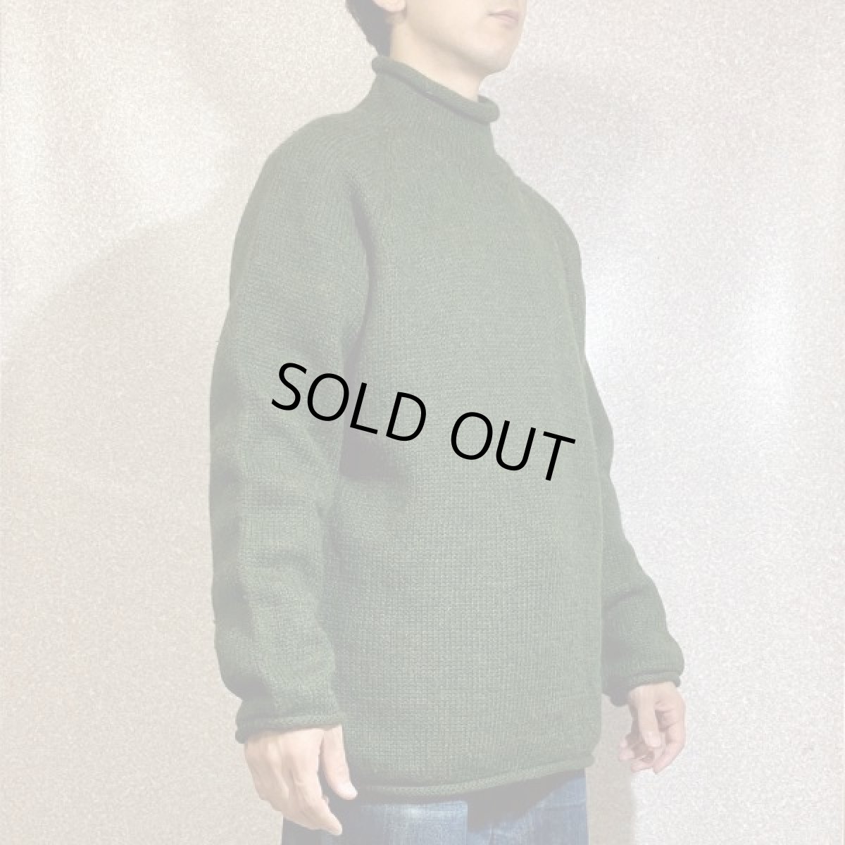 画像16: 「J.Crew(J.クルー)」ウール  ラグランスリーブ オリーブ ロールネック ニット (16)