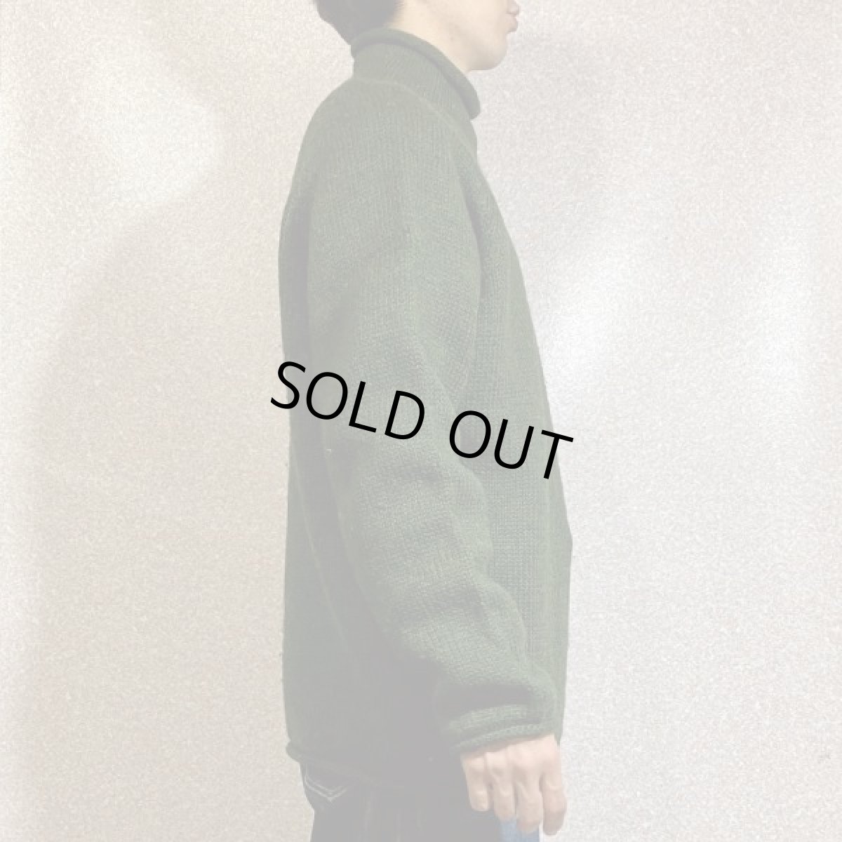 画像17: 「J.Crew(J.クルー)」ウール  ラグランスリーブ オリーブ ロールネック ニット (17)