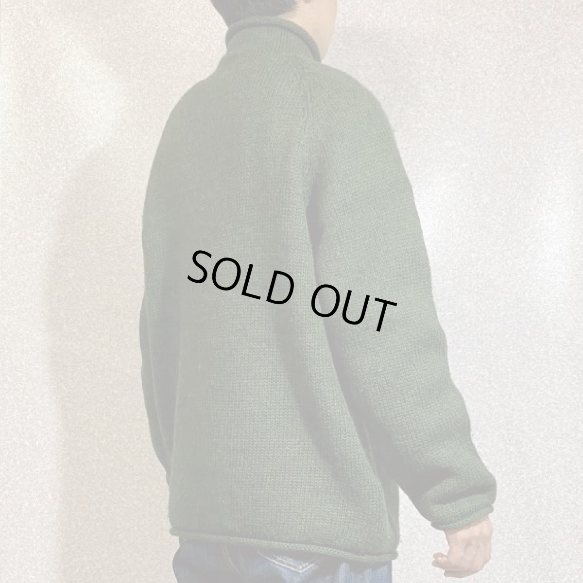 画像18: 「J.Crew(J.クルー)」ウール  ラグランスリーブ オリーブ ロールネック ニット (18)