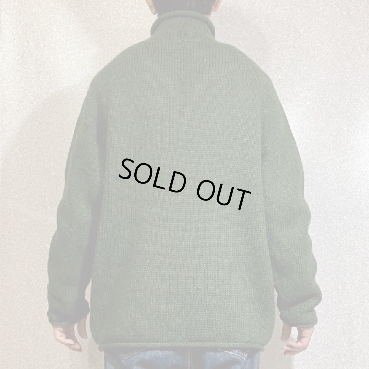 画像19: 「J.Crew(J.クルー)」ウール  ラグランスリーブ オリーブ ロールネック ニット (19)