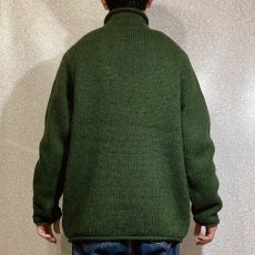 画像19: 「J.Crew(J.クルー)」ウール  ラグランスリーブ オリーブ ロールネック ニット (19)