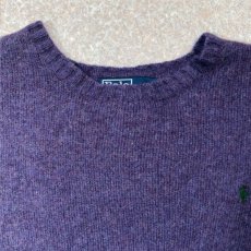 画像3: 「Polo RALPH LAUREN(ポロ ラルフローレン)」ポニー刺繍 クルーネック メランジ パープル ニット (3)