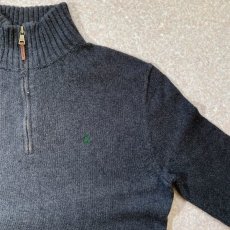 画像4: 「POLO RALPH LAUREN(ポロ ラルフローレン)」ハーフジップ ポニー刺繍 チャコール コットン ニット (4)