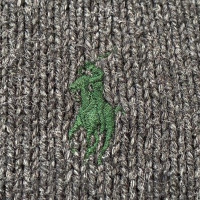 画像1: 「POLO RALPH LAUREN(ポロ ラルフローレン)」ハーフジップ ポニー刺繍 チャコール コットン ニット