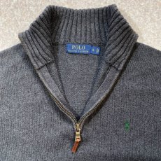 画像6: 「POLO RALPH LAUREN(ポロ ラルフローレン)」ハーフジップ ポニー刺繍 チャコール コットン ニット (6)