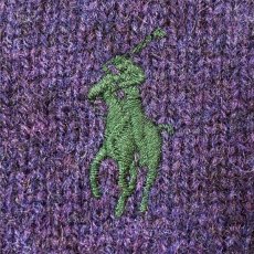 画像5: 「Polo RALPH LAUREN(ポロ ラルフローレン)」ポニー刺繍 Vネック メランジ パープル ニット (5)