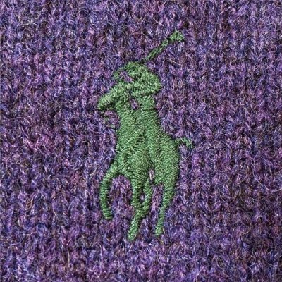 画像1: 「Polo RALPH LAUREN(ポロ ラルフローレン)」ポニー刺繍 Vネック メランジ パープル ニット