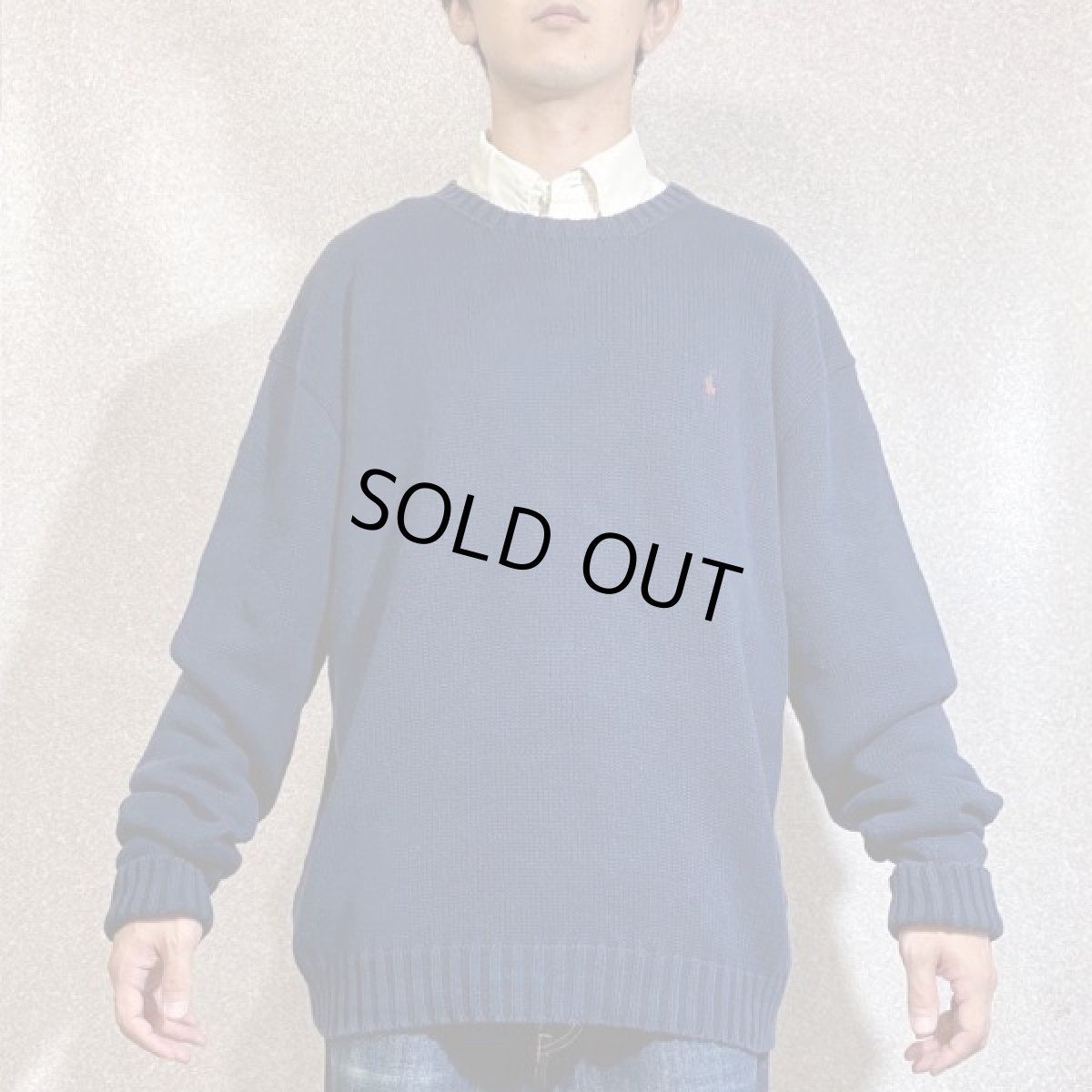 画像16: 「Polo RALPH LAUREN(ポロ ラルフローレン)」ポニー刺繍 クルーネック ネイビー ニット (16)