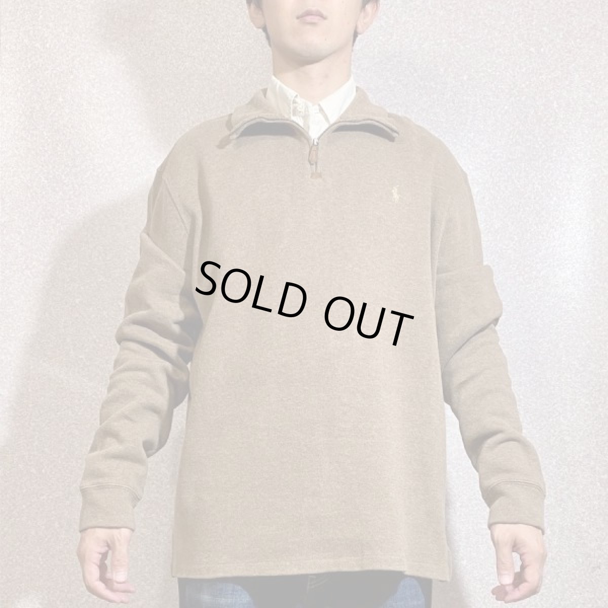 画像16: 「Polo RALPH LAUREN(ポロ ラルフローレン)」ハーフジップ ポニー刺繍 キャメル コットン ニット (16)