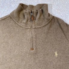 画像3: 「Polo RALPH LAUREN(ポロ ラルフローレン)」ハーフジップ ポニー刺繍 キャメル コットン ニット (3)