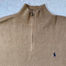 画像3: 「POLO RALPH LAUREN(ポロ ラルフローレン)」ポニー刺繍 ハーフジップ コーヒーブラウン ニット (3)