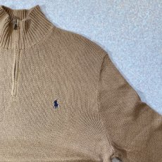 画像4: 「POLO RALPH LAUREN(ポロ ラルフローレン)」ポニー刺繍 ハーフジップ コーヒーブラウン ニット (4)