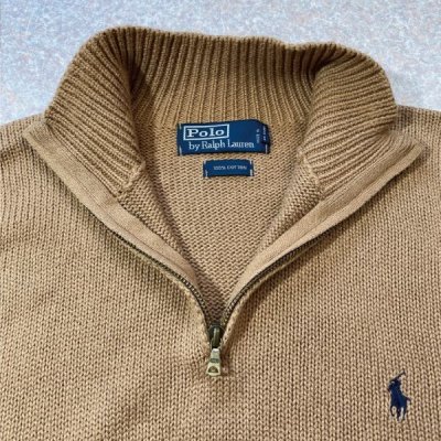 画像2: 「POLO RALPH LAUREN(ポロ ラルフローレン)」ポニー刺繍 ハーフジップ コーヒーブラウン ニット