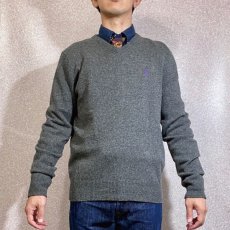 画像16: 「Polo RALPH LAUREN(ポロ ラルフローレン)」ラムズウール ポニー刺繍 Vネック チャコール ニット (16)