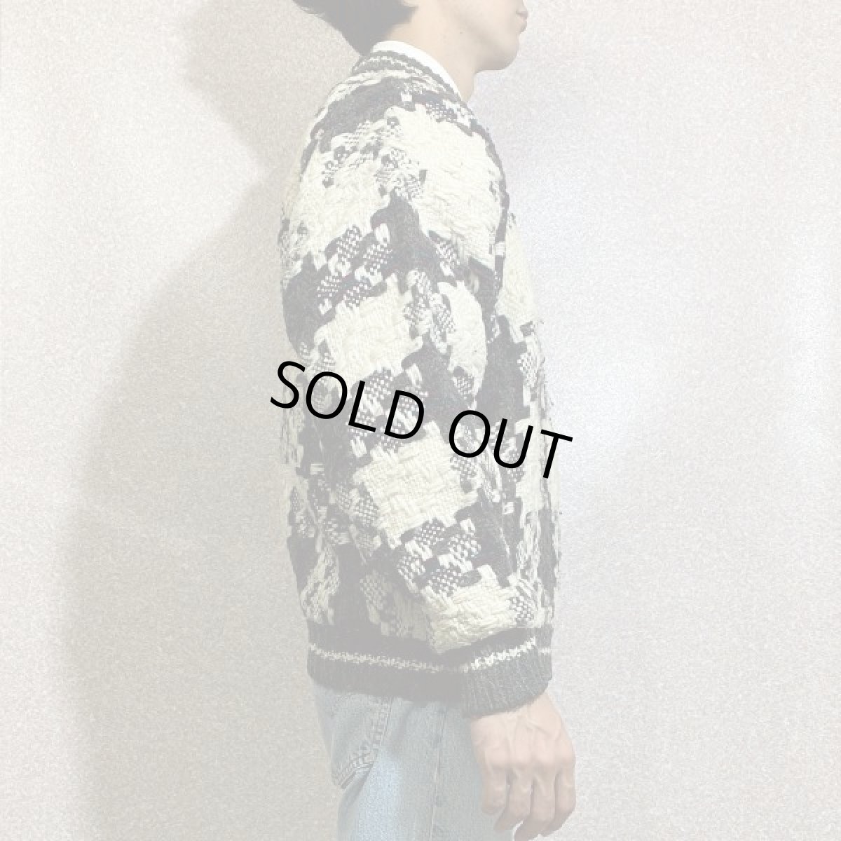 画像17: 「San Cristobal(サン クリストバル)」チェック クルーネック ハンドニット (17)