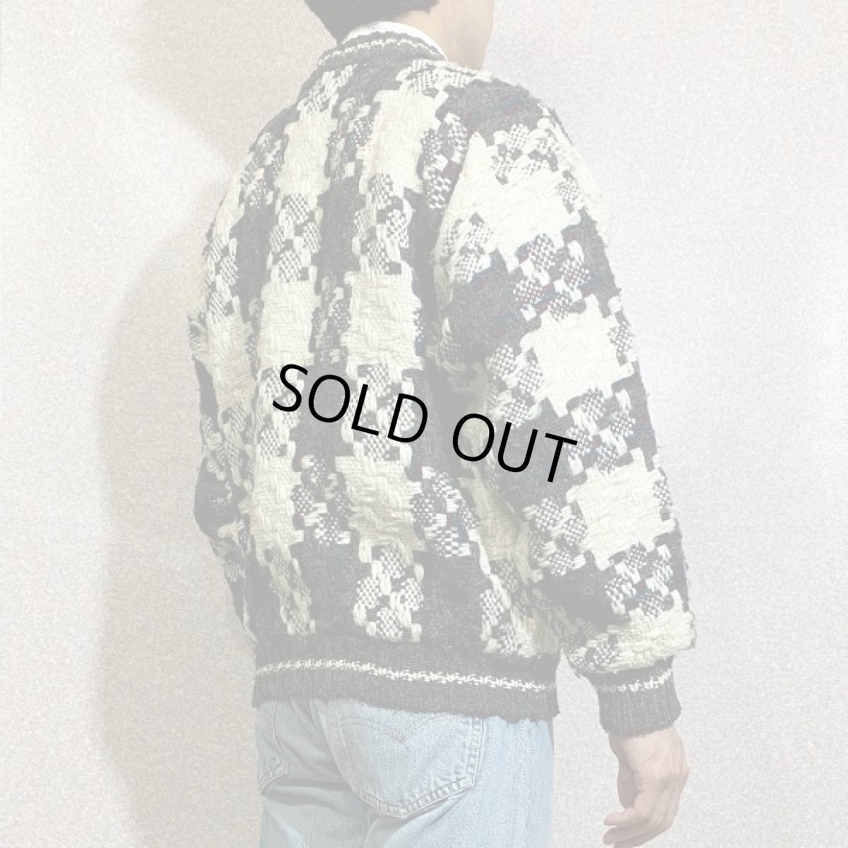 画像18: 「San Cristobal(サン クリストバル)」チェック クルーネック ハンドニット (18)