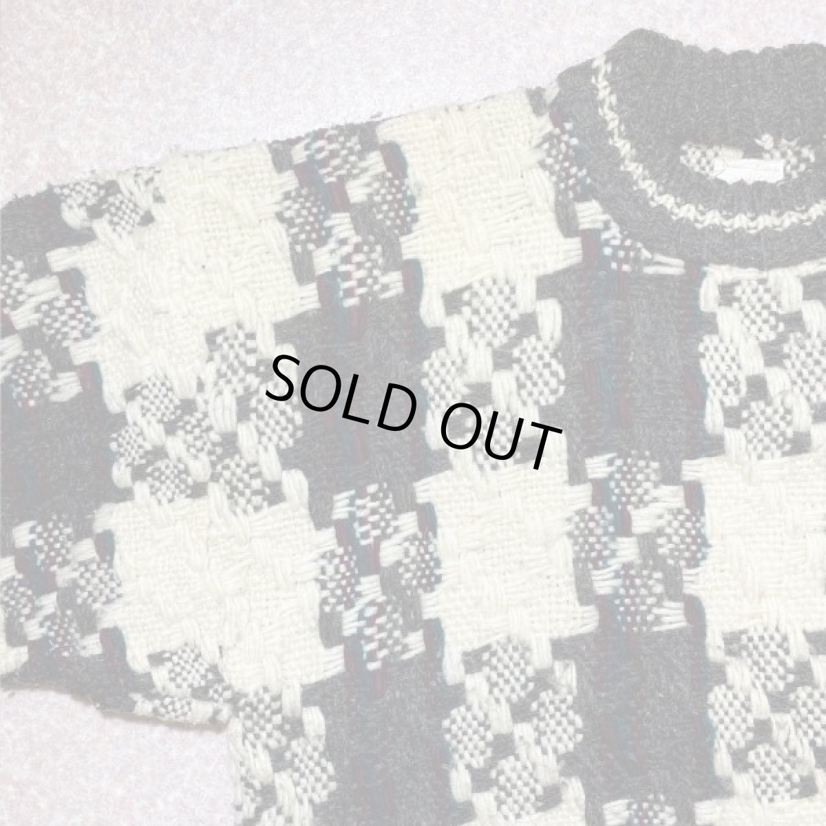 画像2: 「San Cristobal(サン クリストバル)」チェック クルーネック ハンドニット (2)