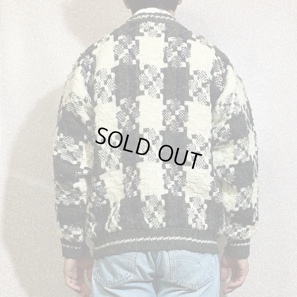 画像19: 「San Cristobal(サン クリストバル)」チェック クルーネック ハンドニット (19)