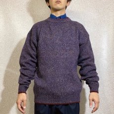 画像16: 「Wool rich(ウール リッチ)」パープル メランジ クルーネック ウール ニット (16)