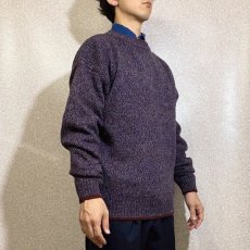 画像17: 「Wool rich(ウール リッチ)」パープル メランジ クルーネック ウール ニット (17)