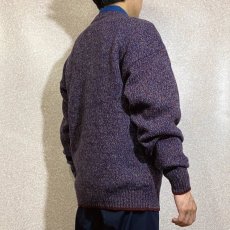 画像19: 「Wool rich(ウール リッチ)」パープル メランジ クルーネック ウール ニット (19)