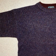 画像2: 「Wool rich(ウール リッチ)」パープル メランジ クルーネック ウール ニット (2)