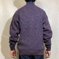 画像20: 「Wool rich(ウール リッチ)」パープル メランジ クルーネック ウール ニット (20)