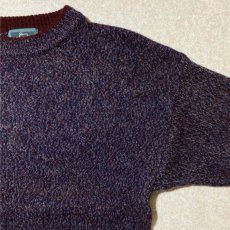 画像4: 「Wool rich(ウール リッチ)」パープル メランジ クルーネック ウール ニット (4)