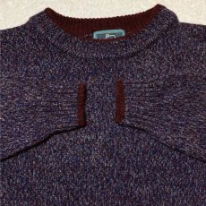 画像5: 「Wool rich(ウール リッチ)」パープル メランジ クルーネック ウール ニット (5)