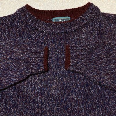 画像2: 「Wool rich(ウール リッチ)」パープル メランジ クルーネック ウール ニット