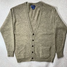 画像1: 「PENDLETON(ペンドルトン)」シェットランドウール XLサイズ ベージュ メランジ ニット カーディガン (1)