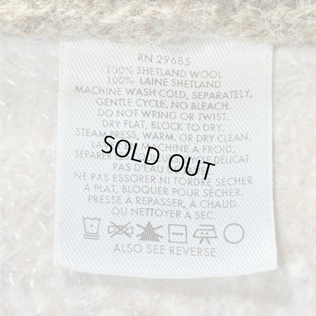 画像14: 「PENDLETON(ペンドルトン)」シェットランドウール XLサイズ ベージュ メランジ ニット カーディガン (14)