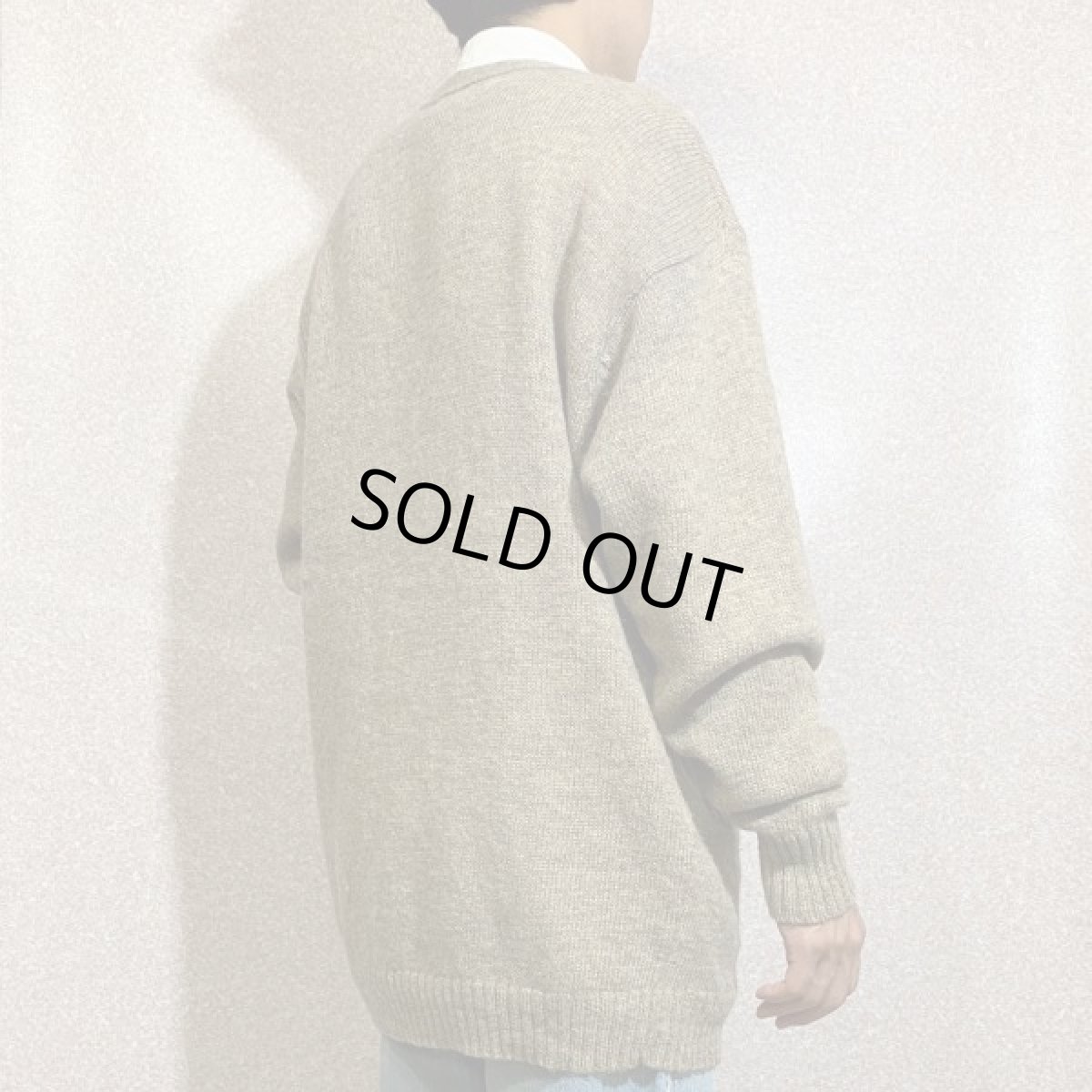 画像19: 「PENDLETON(ペンドルトン)」シェットランドウール XLサイズ ベージュ メランジ ニット カーディガン (19)