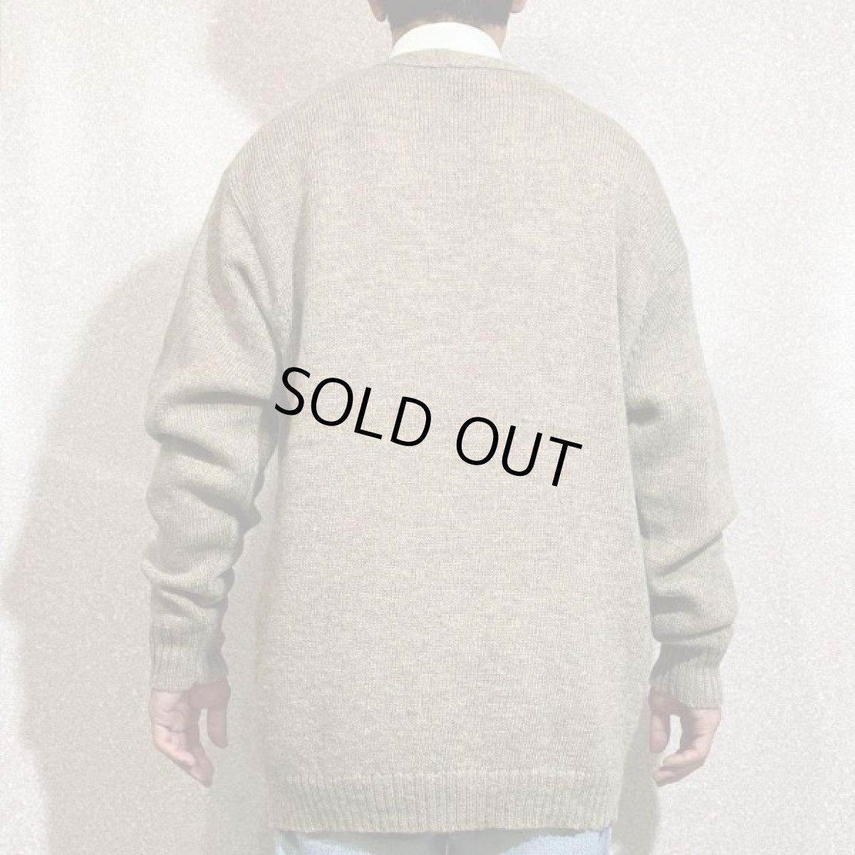 画像20: 「PENDLETON(ペンドルトン)」シェットランドウール XLサイズ ベージュ メランジ ニット カーディガン (20)