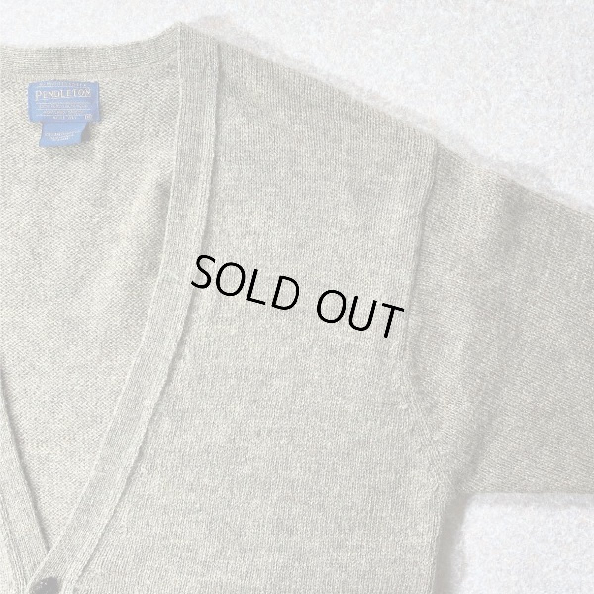 画像4: 「PENDLETON(ペンドルトン)」シェットランドウール XLサイズ ベージュ メランジ ニット カーディガン (4)