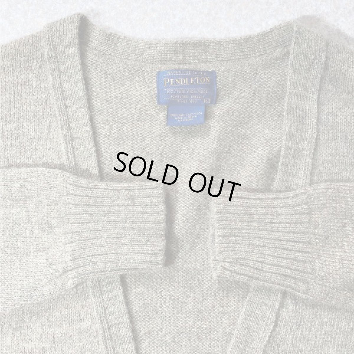 画像5: 「PENDLETON(ペンドルトン)」シェットランドウール XLサイズ ベージュ メランジ ニット カーディガン (5)