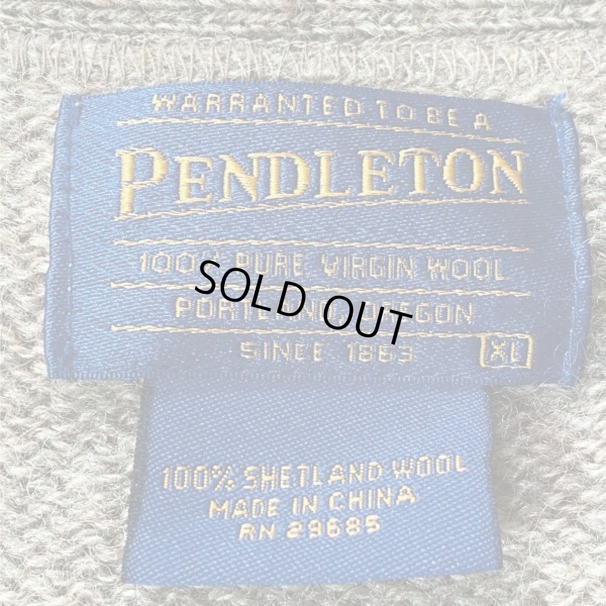 画像6: 「PENDLETON(ペンドルトン)」シェットランドウール XLサイズ ベージュ メランジ ニット カーディガン (6)