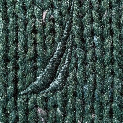 画像2: 「NAUTICA(ノーティカ)」グリーン ハーフボタン ワンポイント刺繍 メランジ ニット