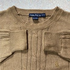 画像8: 「NAUTICA(ノーティカ)」キャメル ワンポイント刺繍 ケーブル クルーネック ニット (8)