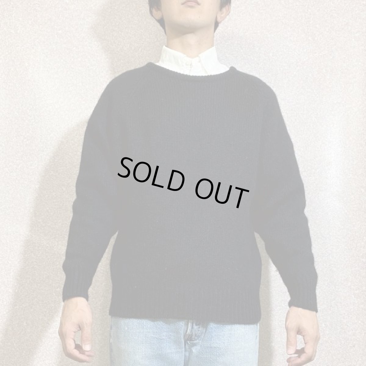 画像16: 「L.L.Bean(エルエルビーン)」ウールマーク ブラック シェットランド ピュアウール ニット (16)