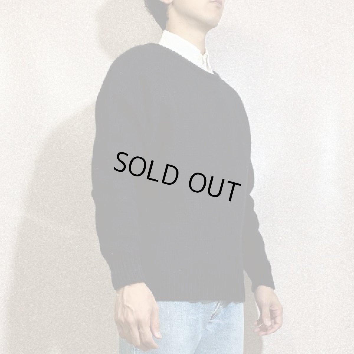 画像17: 「L.L.Bean(エルエルビーン)」ウールマーク ブラック シェットランド ピュアウール ニット (17)